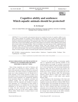 Cognitive ability and sentience: Which aquatic animals should be