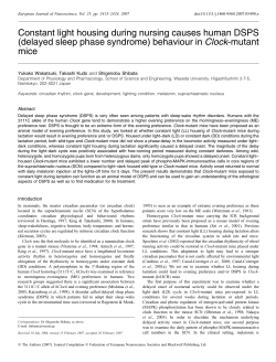 Constant light housing during nursing causes human DSPS
