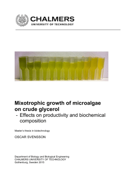 Mixotrophic growth of microalgae on crude glycerol