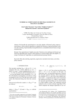 NUMERICAL COMPUTATION OF SPECTRAL ELEMENTS IN MAX