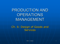 PRODUCTION AND OPERATIONS MANAGEMENT