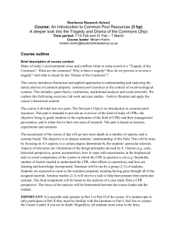 Course: An Introduction to Common Pool Resources