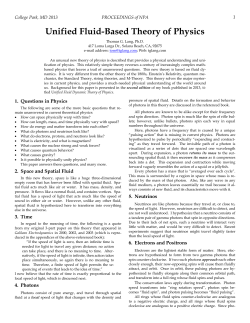 Unified Fluid-Based Theory of Physics