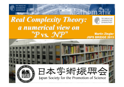 Real Complexity Theory: a numerical view on "P vs. NP"