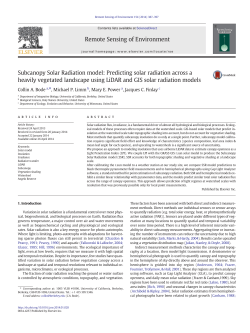 Subcanopy Solar Radiation model: Predicting
