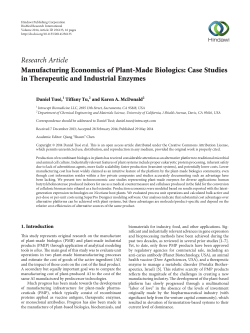 Manufacturing Economics of Plant-Made Biologics: Case Studies in