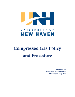 Compressed Gas Policy and Procedure