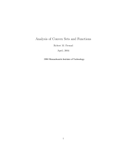 Analysis of Convex Sets and Functions