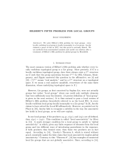 Hilbert`s fifth problem for local groups