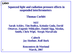 Squeezed light and radiation pressure effects in suspended