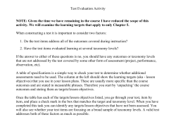 Test Evaluation Activity NOTE: Given the time we have remaining in