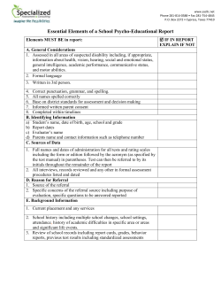 Essential Elements of a School Psycho