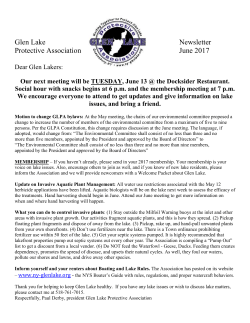 June 2017 Newsletter - Glen Lake Protective Association