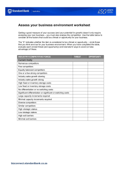 Assess your business enviroment worksheet