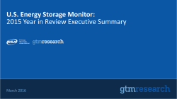 US Energy Storage Monitor: 2015 Year in Review Executive Summary