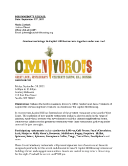 for immediate release - Capitol Hill Housing