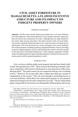Civil Asset Forfeiture in Massachusetts