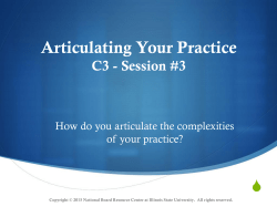 Articulating Your Practice C3 - Session #3