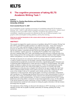 6 The cognitive processes of taking IELTS Academic Writing Task 1