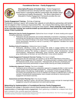 Informational Sheet for Family Engagement