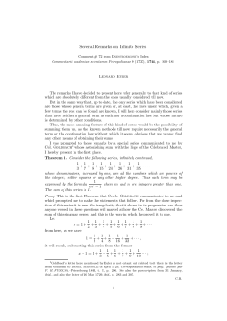 Several Remarks on Infinite Series
