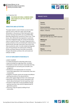 SECURING NATURAL CARBON SINKS AND HABITATS IN THE