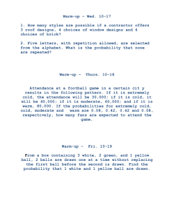 Warm-up – Wed. 10-17 1. How many styles are possible if a