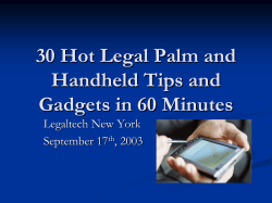 30 Hot Legal Palm and Handheld Tips and Gadgets in 60 Minutes