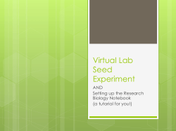 Virtual Lab Seed Experiment