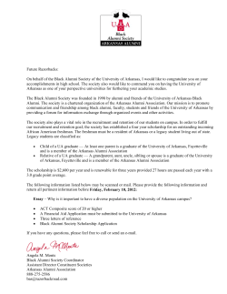 On behalf of the Black Alumni Society of the University of Arkansas, I