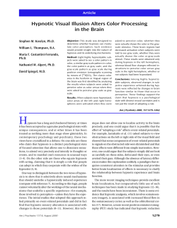 Hypnotic Visual Illusion Alters Color Processing in the Brain