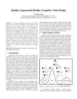 Quality Augmented Reality: Cognitive Task Design