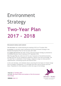 Environment Strategy Two-Year Plan 2017 &ndash; 2018