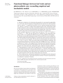 Functional linkages between leaf traits and net photosynthetic rate