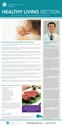 healthy living section - Carolinas HealthCare System Blue Ridge