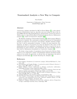 Nonstandard Analysis: a New Way to Compute