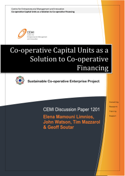 Co-operative Capital Units as a Solution to Co - Co