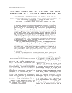 consistency between ordination techniques and diversity
