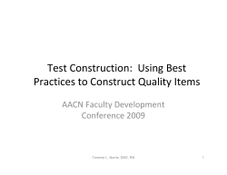 Test Construction Workshop