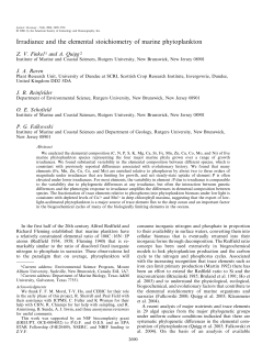 Irradiance and the elemental stoichiometry of marine phytoplankton