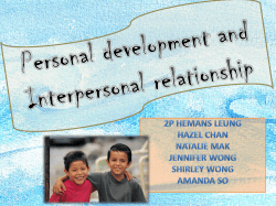 Personal development and Interpersonal relationship