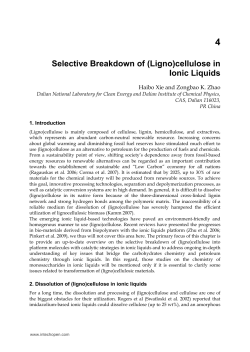 Selective Breakdown of (Ligno)cellulose in Ionic Liquids