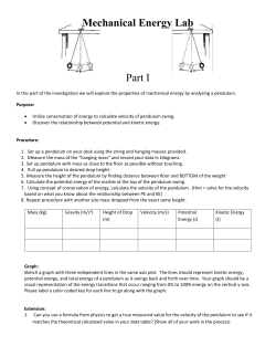 Mechanical Energy Pendulum Lab
