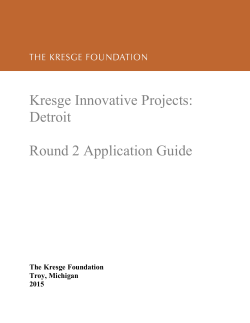 Kresge Innovative Projects: Detroit Application Guide