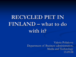 RECYCLED PET IN FINLAND