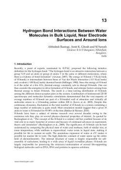 Hydrogen bond interactions between water molecules