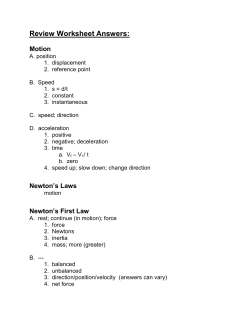 Review Worksheet Answers: