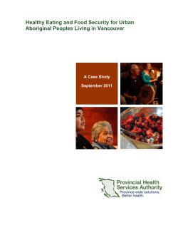 Healthy Eating and Food Security for Urban Aboriginal Peoples Living
