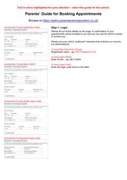 Parents Evening System Help Guide