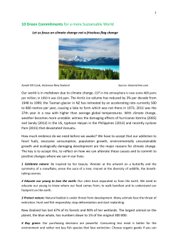 10 Green Commitments for a more Sustainable World